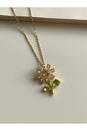 Altın Renk Sf Zincir Papatya Model Vip Solmaz Kararmaz Çelik Kolye - 3048