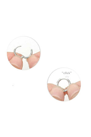 Gümüş Renk Çelik Set Halka Küpe Gümüş 6 Adet (3 Farklı Boy) Çelik Küpe - 3170