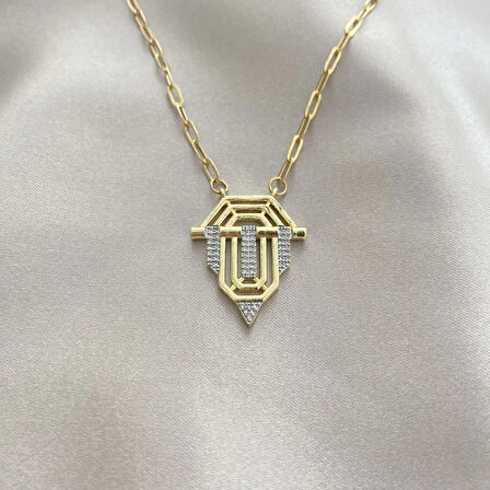 Altın Renk Serenay Leyla Kolye Gold Bijuteri Kolye- 3182