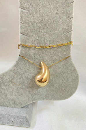 Altın Renk Bottega Model Ezme Ve Sf  Zincir Çelik Halhal - 3282