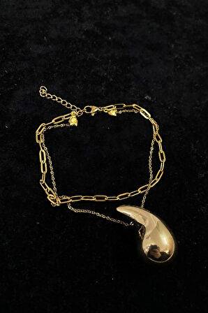 Altın Renk Bottega Model Ezme Ve Sf  Zincir Çelik Halhal - 3282