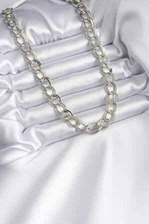 Gümüş Renk Samanyolu Zincir Çelik Choker Kolye  - 3339