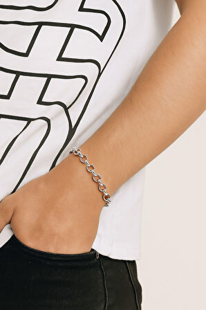 Gümüş Renk Doc  Zincir Unisex Çelik Bileklik - 3347