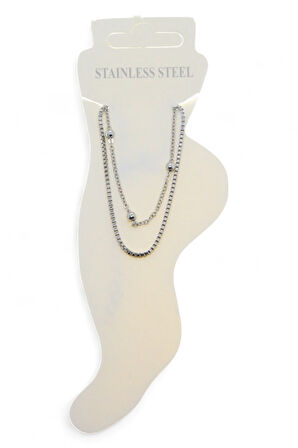 Gümüş Renk Top Asansor Çelik Halhal - 3434