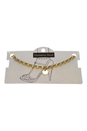 Altın Renk Doc Pul Çelik Halhal - 3448