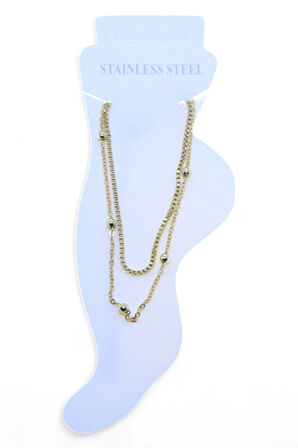 Altın Renk Asansör Top Çelik Halhal - 3469