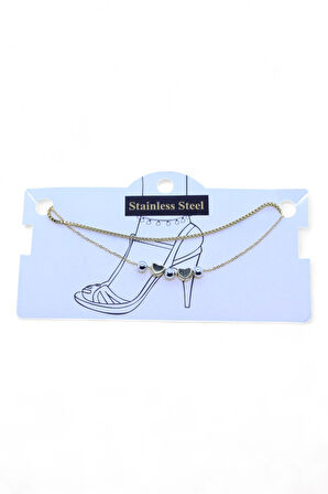 Altın Renk Asansör Sf Top Kalp Top Kalp Top Çelik Halhal - 3471