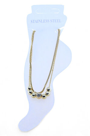 Altın Renk Asansör Sf 3 Küre Kalp 3 Küre Çelik Halhal - 3472