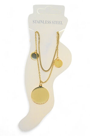 Altın Renk Asansör Sf Büyük Pul 2 Küçük Pul Çelik Halhal - 3487