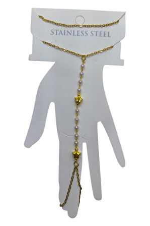 Altın Renk Yıldız Sıra İnci Çelik Şahmeran - 3537