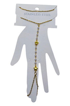 Altın Renk Yıldız Sıra İnci Çelik Şahmeran - 3537