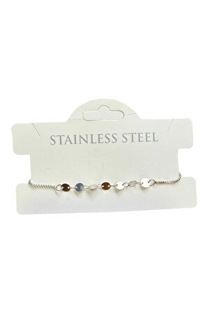 Gümüş Renk Pul Asansör Çelik Bileklik - 3578