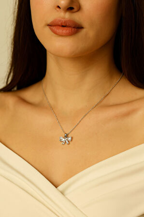 Gümüş Renk Fiyonk Baget Sf Zincir Çelik Kolye - 3657