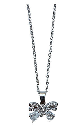 Gümüş Renk Fiyonk Sf Zincir Çelik Kolye - 3658