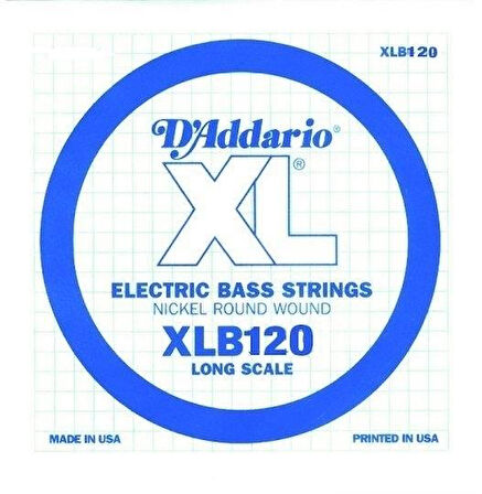 DADDARIO XLB120 BASS TEK TEL, B-(Sİ), XL NICKEL WOUND, 0.120