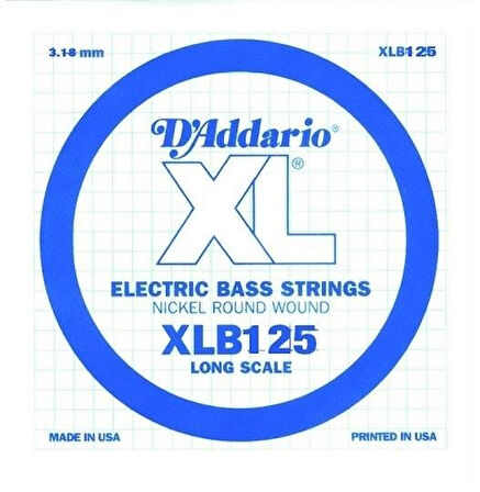 DADDARIO XLB125 BASS TEK TEL, B-(Sİ), XL NICKEL WOUND, 0.125