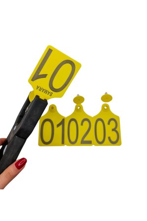 Büyükboy 25 Adet Sarı XL Büyükboy hayvan küpesi+Pens Ucu Hediye