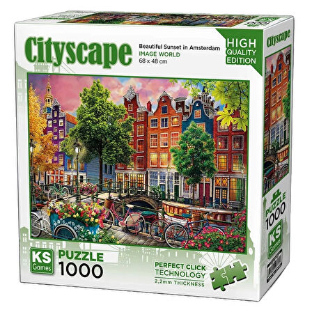 KS Games Beautiful Sunset In Amsterdam Puzzle 1000 Parça 20793