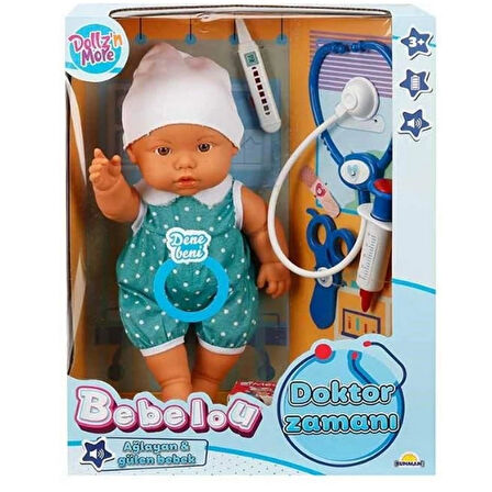 Bebelou Doktor Zamanı Sesli Bebek Seti 35 cm