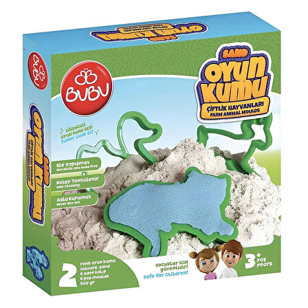 Bu-Bu Games Oyun Kumu ve Çiftlik Hayvan Kalıplı Set 500 gr
