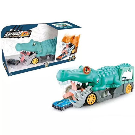 Catapult Araba Fırlatıcı Sesli Timsah - 35 CM