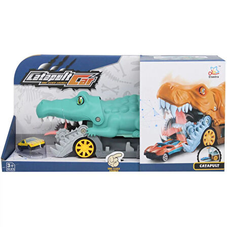 Catapult Araba Fırlatıcı Sesli Timsah - 35 CM
