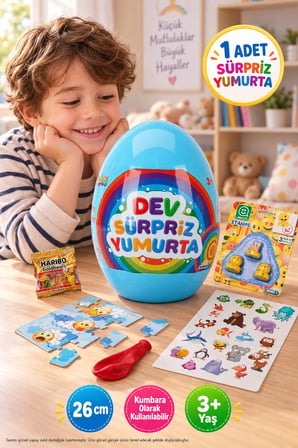 Dev Sürpriz Yumurta Oyuncaklı Kumbara Karışık Renk 3+ Yaş 26 cm