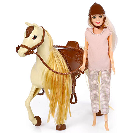 Jasmine Atlı Bebek Bej - Kahve 28 CM