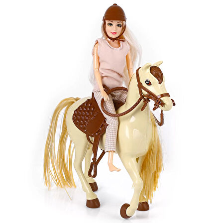 Jasmine Atlı Bebek Bej - Kahve 28 CM