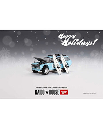 Mini GT 1/64 Datsun Kaido 510 Wagon 4x4 Winter Holiday Edition