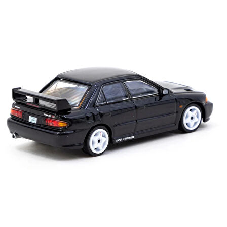 Tarmac Works 1/64 Mitsubishi Lancer GSR Evolution III Black Koleksiyonluk Metal Model Araba