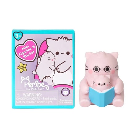 Pembe Kedi Sürpriz Paket Koleksiyonluk Mini Figür ve Çıkartma 1 Adet 7,6 cm