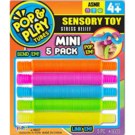 Pop & Play Tubes Duyusal Stres Oyuncağı Mini 5'li