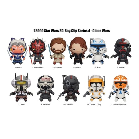 StarWars Clone Wars Sürpriz Figür Anahtarlık 3D Bag Clip Seri 4 Orijinal Tekli Paket - 1 ADET