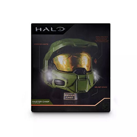 Sesli ve Işıklı Halo Gerçekçi Master Chief Miğferi ve Sergi Standı