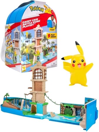Pokémon Taşıma Çantası Dövüş Harabeleri Oyun Seti Sırt Çantası 5 cm Pikachu PKW4046 