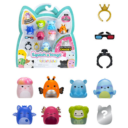 Squishmallows Squish-a-longs 8 Figür + Yüzük Set Seri 2 - 1 ADET