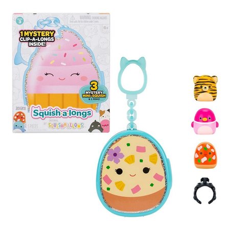 Squishmallows Squish-a-longs Seri 3 Sürpriz Paket 3 Figür Yüzük Çanta Mini Oyuncak 2.5 cm