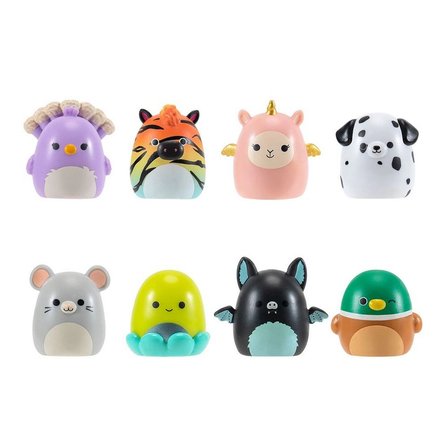 Squishmallows Squish-a-Longs 8’li Mini Figür Seti Aksesuar Yüzük Koleksiyon Oyuncağı 3 cm - 1 PAKET