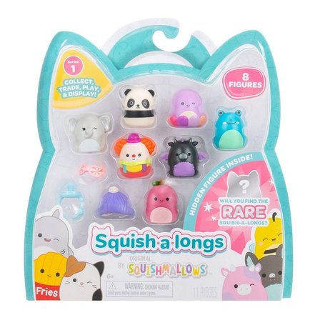 Squishmallows Squish-a-Longs 8’li Mini Figür Seti Aksesuar Yüzük Koleksiyon Oyuncağı 3 cm - 1 PAKET