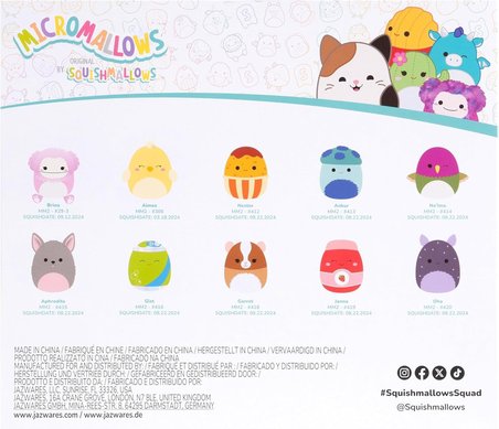 Squishmallows Micromallows 10’lu Mini Peluş Oyuncak Seti Orijinal Lisanslı 6,3 cm