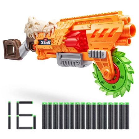 Horror Fire Dart Tabancası 16 Dart 30 Metre Atış Gücü Köpük Mermi Blaster 42 Cm