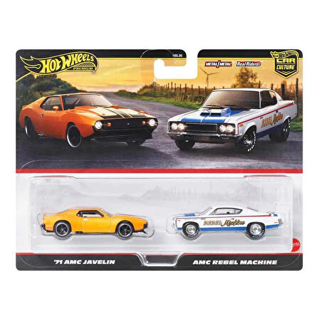 1:64 Hot Wheels Premium Car Culture 2'li 71 Amc Javelin Ve Amc Rebel Machine