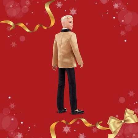 Ken 2025 Yılbaşı Koleksiyon Bebeği Altın Ceketli Özel Seri 29 cm Standlı Hediyelik Oyuncak
