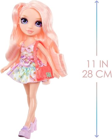 Rainbow High Bella Pembe Moda Bebek 28 Cm Hareketli Eklemli Şık Elbiseli Çantalı Oyuncak Kızlar Set