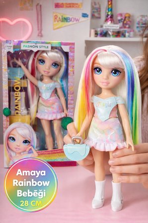 Rainbow High Amaya My Fashion Style 28 Cm Uzun Saçlı Aksesuarli Moda Bebek Oyun Seti Kiz