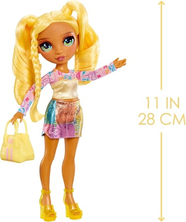 Rainbow High Sunny 28 Cm Sarı Uzun Saçlı Hareketli Moda Bebek Çantalı Ayakkabılı Hediyelik Set Çocuk
