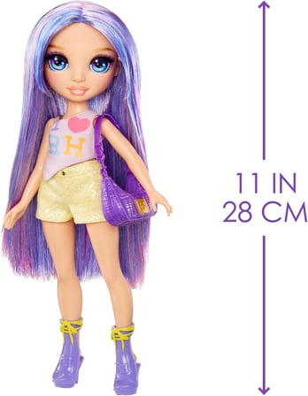 Rainbow High Violet Fashion Style 28 Cm Hareketli Uzun Saçlı Aksesuarlı Moda Bebek Çocuk Oyuncak Set