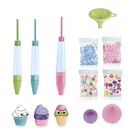 Kawaii Yeşil Style 4 Ever Yummy DIY Kalem Yapım Seti Çocuklar İçin 3 Lü Tatlı Tasarım Kit 20cm