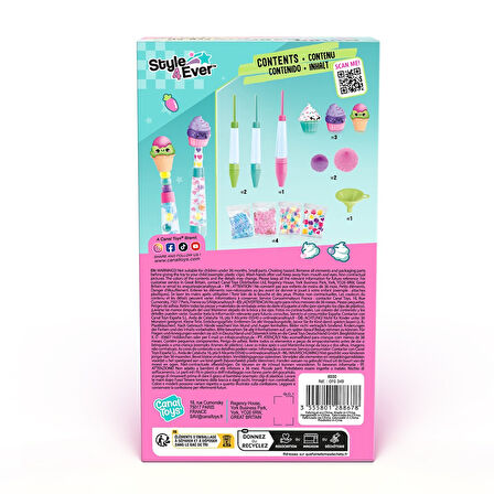 Kawaii Yeşil Style 4 Ever Yummy DIY Kalem Yapım Seti Çocuklar İçin 3 Lü Tatlı Tasarım Kit 20cm